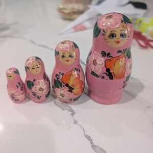 Pink Floral Nesting Dolls